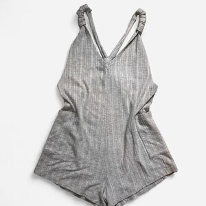Grey Racerback Playsuit Romper from Urban Outfitters (NWOT; Size Small)